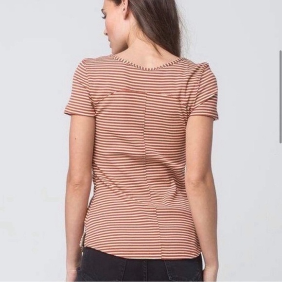 Free People | Frenchie Striped Cut Out Ribbed 90’s Y2K Tee - Picture 4 of 14
